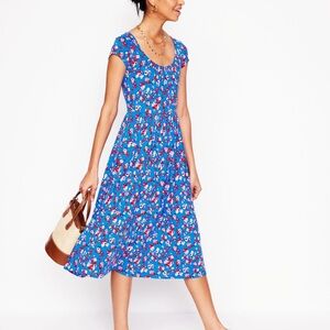 Boden Samantha scoop neck dress Floral Midi Dress size 2 R